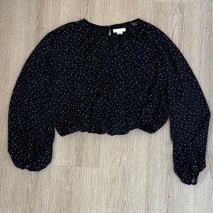 H&M Black and White Polka Dot Blouse